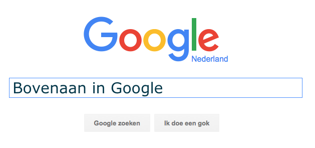 website bovenaan in zoekmachine